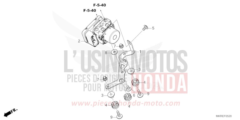 MODULATEUR ABS de CBR1000RR SP SP1 SP2 MAT PEARL MORION BLACK (NHC33) 2024